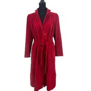 Vintage‎  Ultara Jon Rico Red Non Leather Suede Trench Coat Sz 10